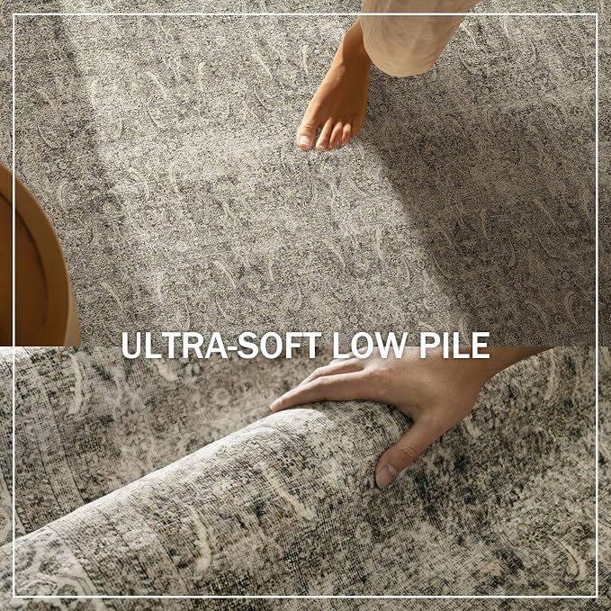Washable Runners for Hallways Kitchen Rug: 2'x6' Runner Rugs Stain Resistant Non Slip Low Pile Soft Carpet Runners for Hallways Bedroom Entryway Indoor Beside Bathroom Laundry Room
